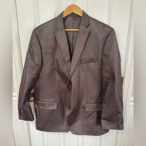 Michael Kors 46R Mens Faux Suede Sports Coat Jacket Blazer Brown
